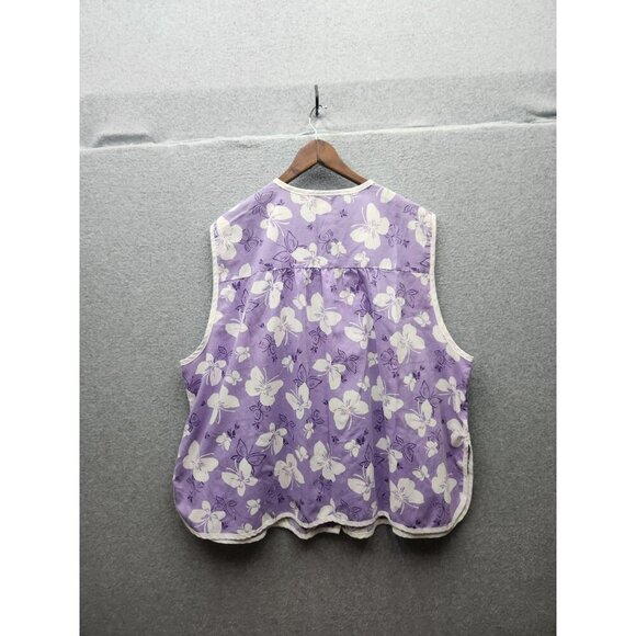 Anthony Richards Womens Plus Size 3X Sleeveless Blouse With Floral Print In Lave - Picture 4 of 4